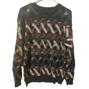 Triscots St. Raphael Vintage Grandpa Core Sweater w/Geometric Design